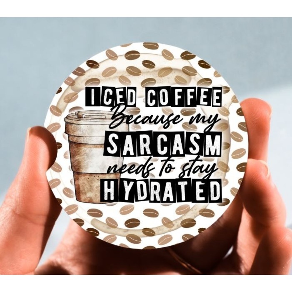 Set of 2 Car Coasters, Sarcasm Needs Hydrated Car Coaster, Neoprene‎ Car Coaster